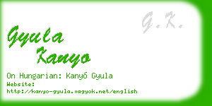 gyula kanyo business card